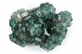 Green Cubic Fluorite Cluster With Purple Edges - Okorusu Mine #244249-3